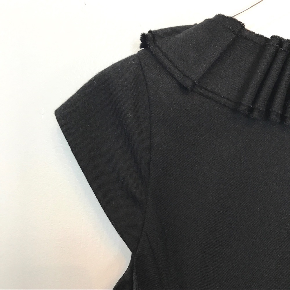J Crew Black Ribbon Ravine Cap Sleeve Wool Dress S - Picture 4 of 12